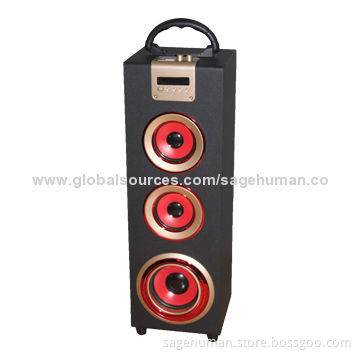 Hi-Fi Passive 2.1-channel Portable Bluetooth Speaker with Subwoofer, Supports USB/SD/FM